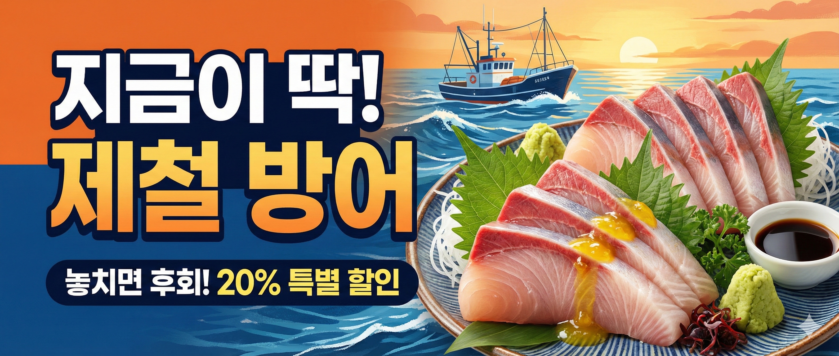 신선한 제철 방어